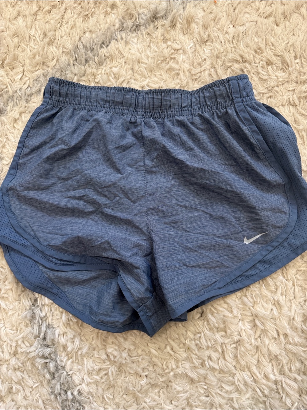 Nike Women's Slate Blue Athletic Shorts with Swoosh